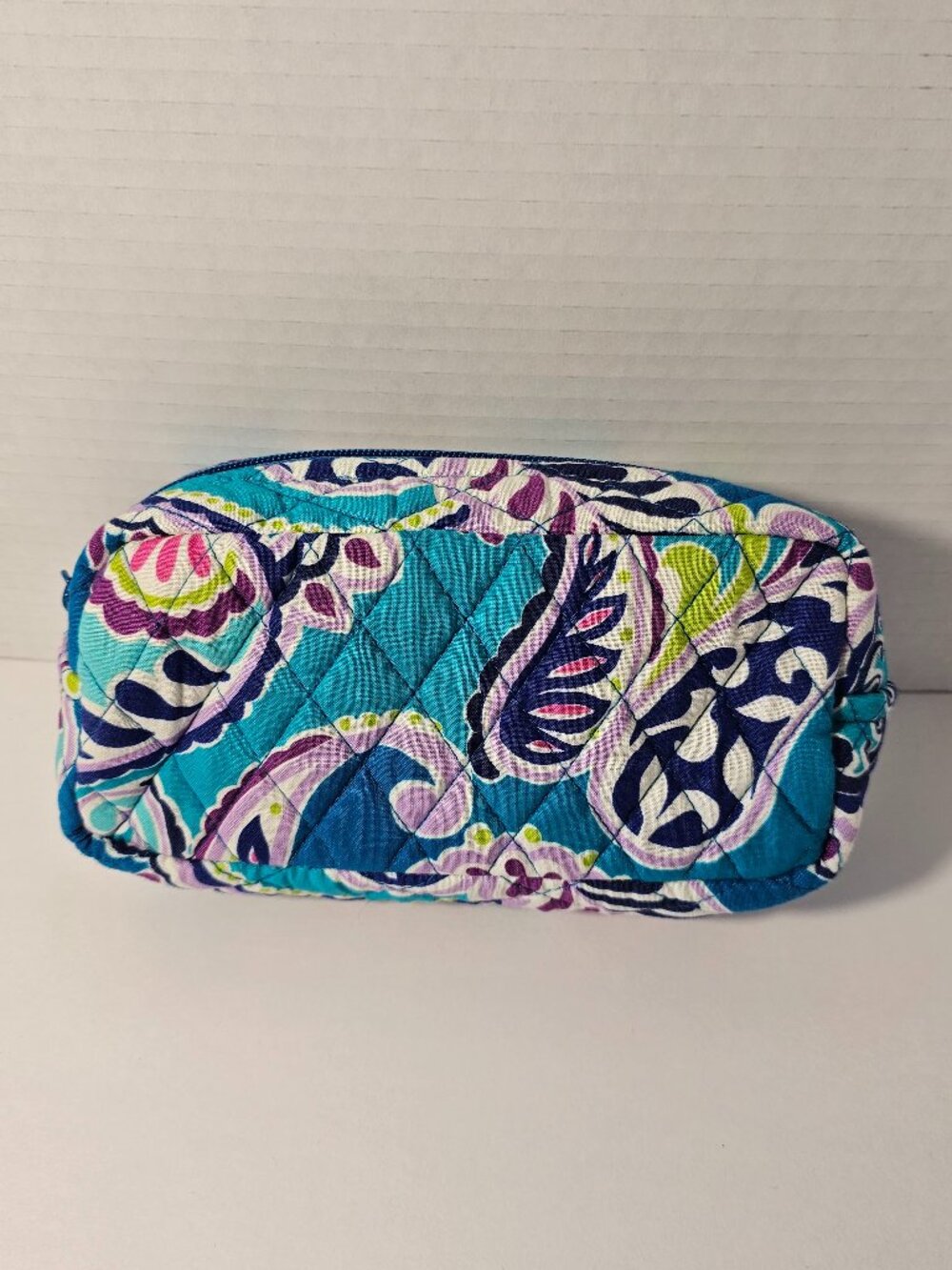 NWOT Vera Bradley Medium Cosmetic Bag Waikiki Paisley Floral Pencil Case Purse